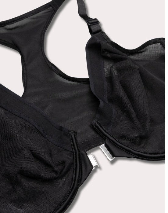 Selena Mesh Front-Close Racerback Unlined Bra