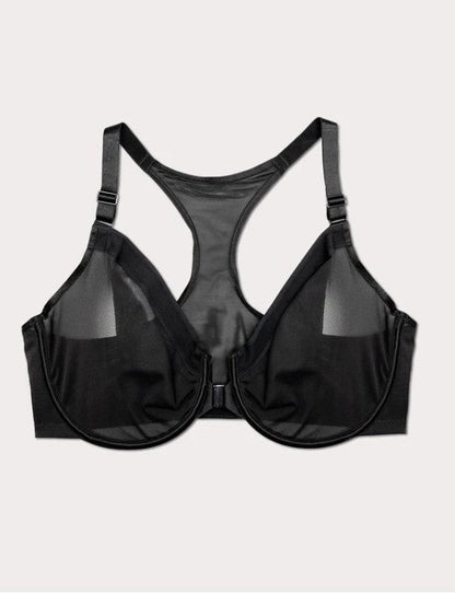 Selena Mesh Front-Close Racerback Unlined Bra