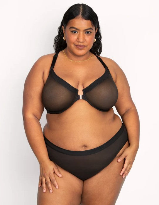 Selena Mesh Front-Close Racerback Unlined Bra