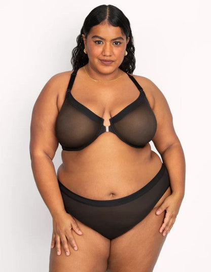 Selena Mesh Front-Close Racerback Unlined Bra