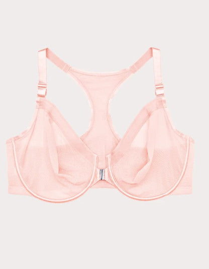 Selena Mesh Front-Close Racerback Unlined Bra