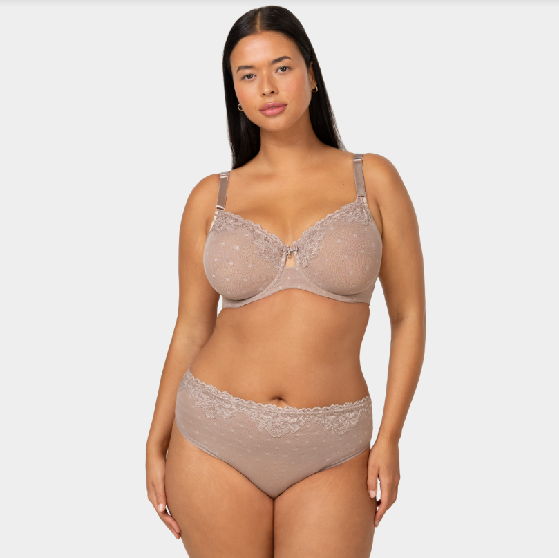 Halle Unlined Mesh Full Coverage Underwire Bra