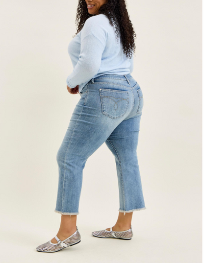 26.5" Judy Blue MR Kick Flare w Frayed Hem