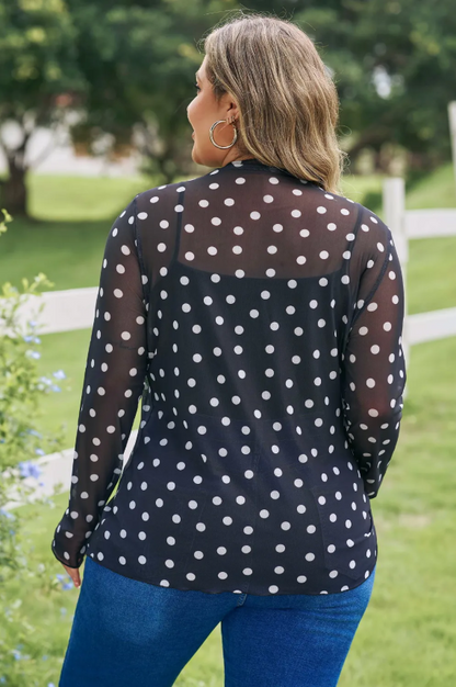 Polka Dot Mesh Top