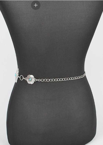 Engraved Floret Chain Belt