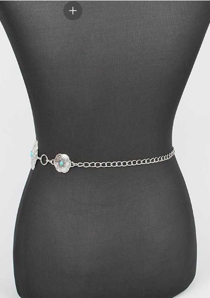 Engraved Floret Chain Belt
