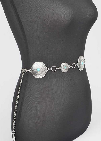 Engraved Floret Chain Belt