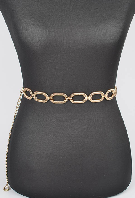 Textured Oval Chain Belt