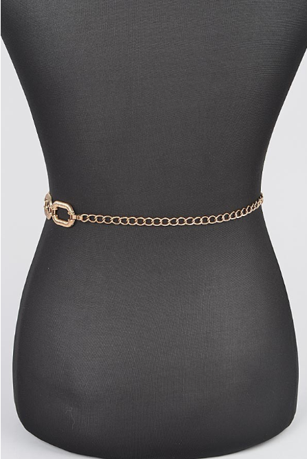 Textured Oval Chain Belt