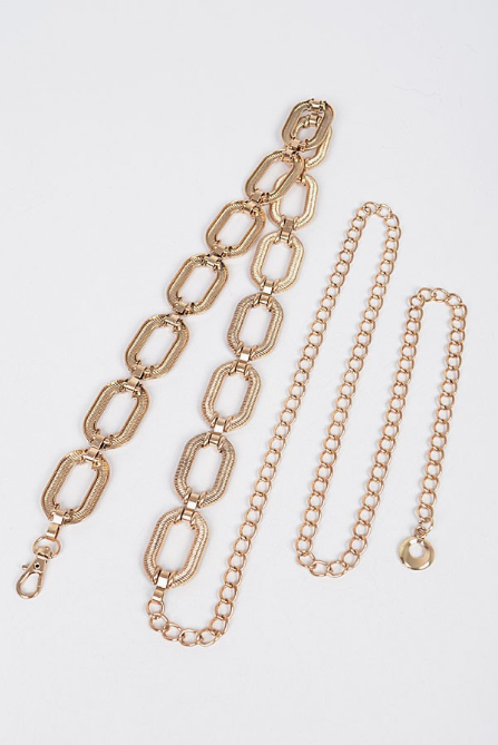 Textured Oval Chain Belt
