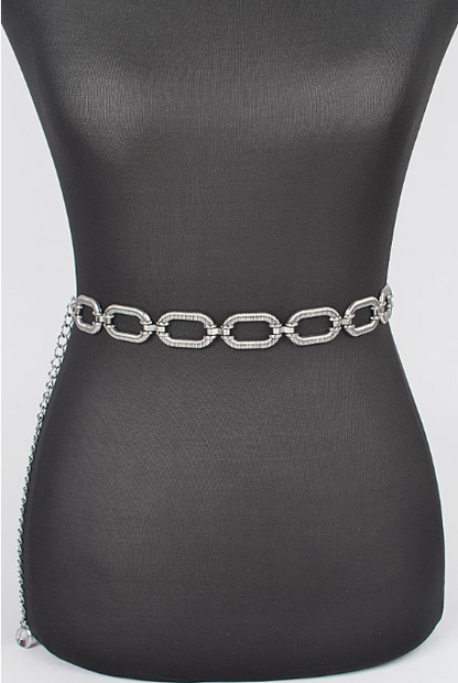 Textured Oval Chain Belt