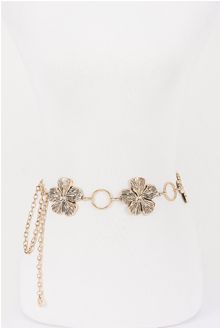 Floral Charm Chain Belt