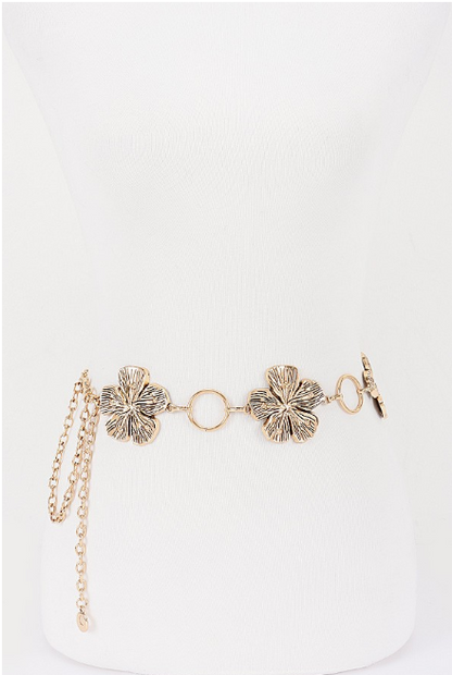 Floral Charm Chain Belt