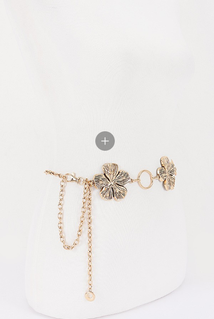 Floral Charm Chain Belt