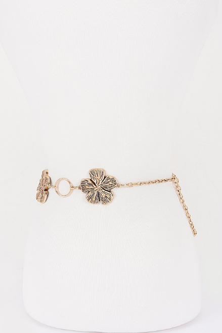 Floral Charm Chain Belt