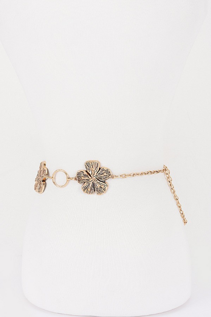 Floral Charm Chain Belt