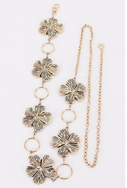 Floral Charm Chain Belt