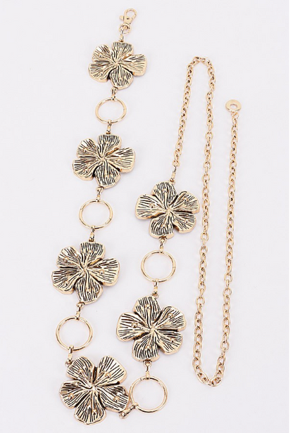 Floral Charm Chain Belt
